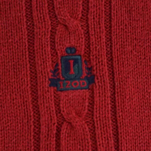 Vintage 80's Izod Maroon 3D Fisherman Cable 100% Cotton Knit Crewneck Sweater XL - Picture 8 of 9